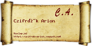 Czifrák Arion névjegykártya